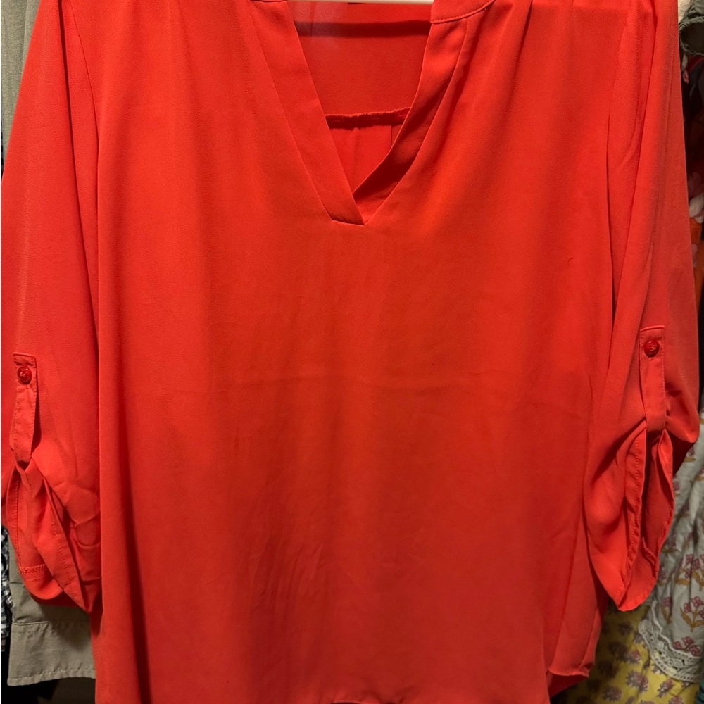 Chaus Vibrant Red Blouse